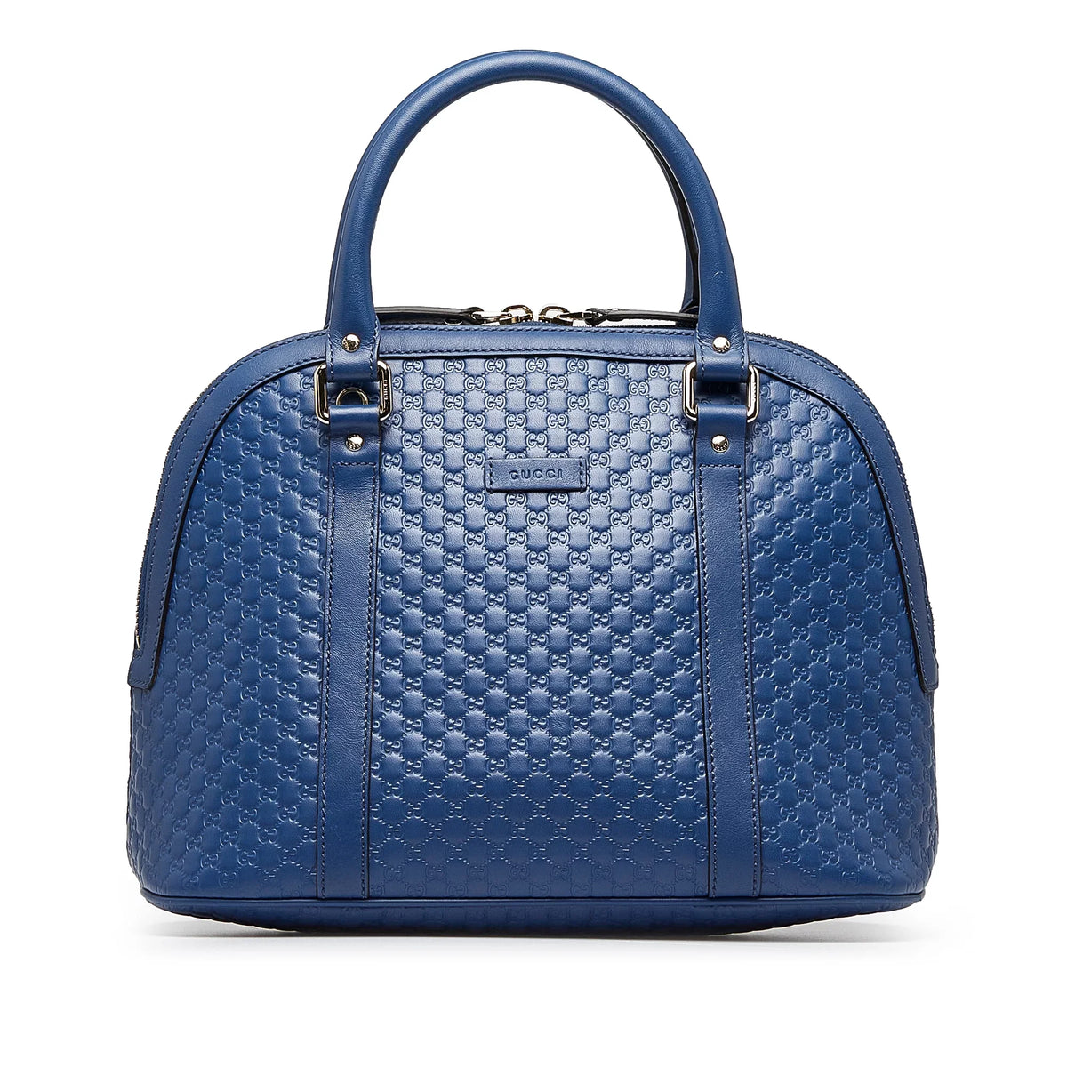 Pre-Owned Authenticated Gucci Medium Microguccissima Dome Satchel Calf Leather Blue Unisex (Good)