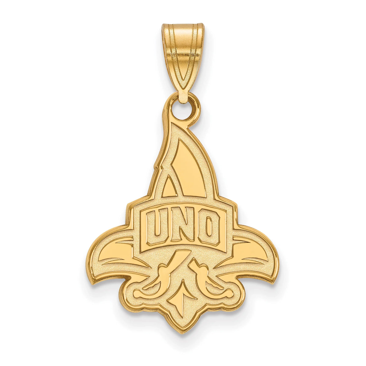 10k Yellow Gold LogoArt Official Licensed Collegiate University of New Orleans () Large Pendant
