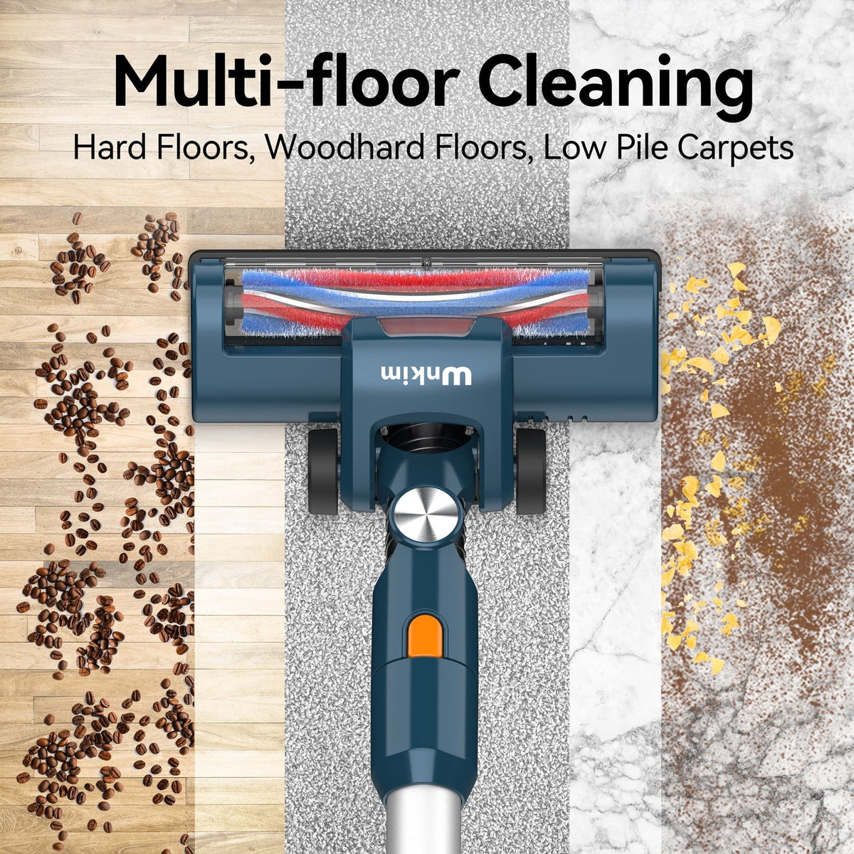 Wnkim Cordless Vacuum Cleaner, 6-in-1 Stick Vacuum with 2200 mAh Battery, Powerful Lightweight Vacuum Cleaner up to 35 Mins Runtime, for Home Hard Floor Carpet Pet Hair,