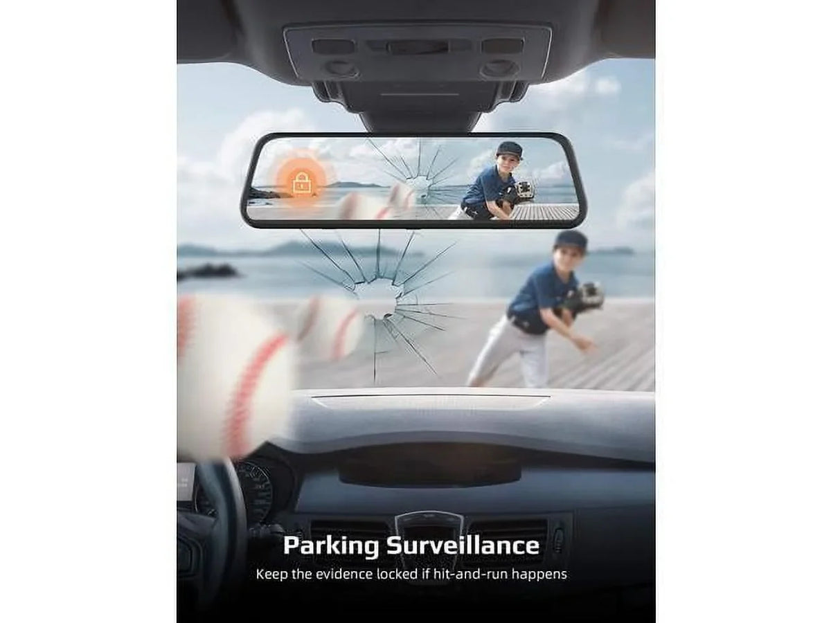 4K 12" Rear View Mirror Camera, Backup Camera, , Superior Sensor for Enhanced Night Vision, -Sensor, Parking Assistance for Cars Trucks