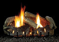 24" Stacked Aged Oak Logset with / Slope Glaze Burner,