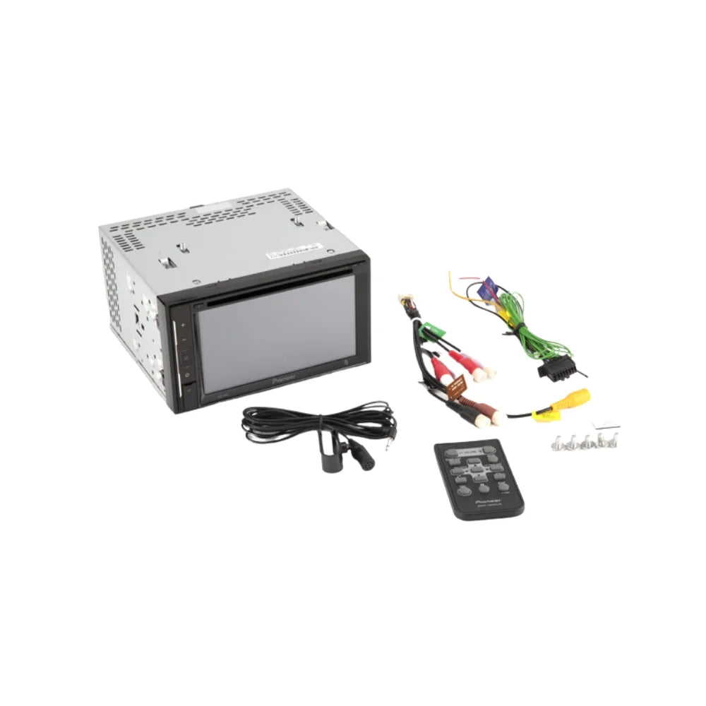 Bundle with Pioneer Multimedia  Car Stereo and Installation Kit - for 2012-2015 Nissan Rouge w/Oversized Radio / Bluetooth Touchscreen, Backup Camera, 2 Din Dash Kit