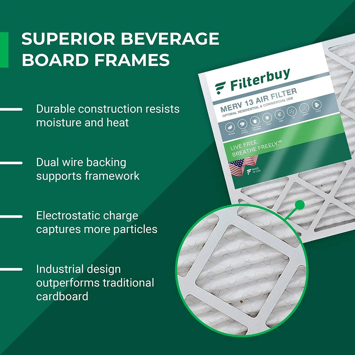 Filterbuy 16x28x6  13 Pleated   Furnace Air Filters for Aprilaire Space-Gard 2400 (4-Pack)