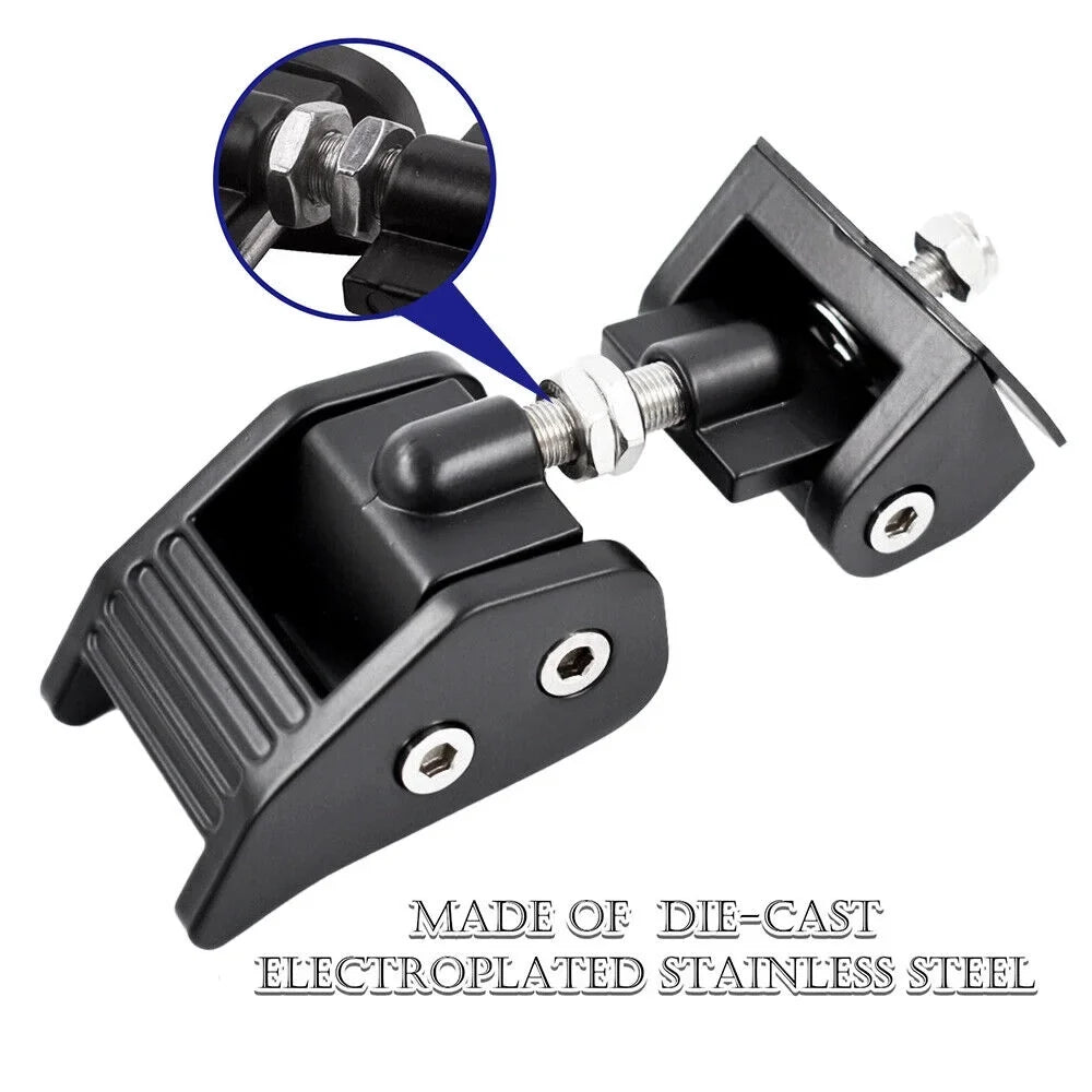 Paddsun 2x Hood Latch Locking Hood Catch For 2007-2018 Jeep Wrangler   Black