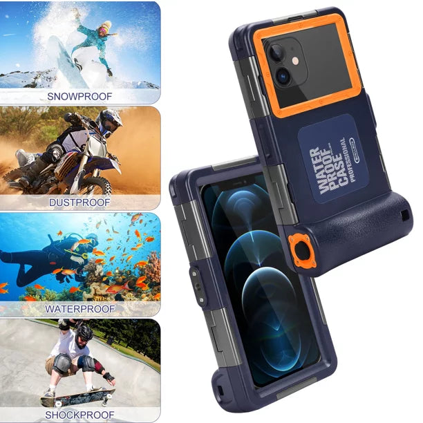 UrbanX Professional [15m/50ft] Swimming Diving Surfing Snorkeling Photo Video Waterproof Protective Case Underwater Housing for Panasonic  And all Phones Up to 6.9 Inch  with Lanyard