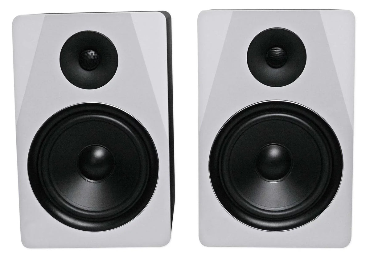 (2) Rockville  8"  Studio Monitor Speakers+28" Black Premium Stands