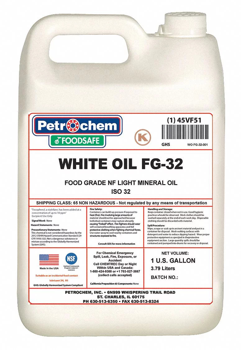 Petrochem Mineral Hydraulic Oil,Food Grade,1 gal.   -32-001