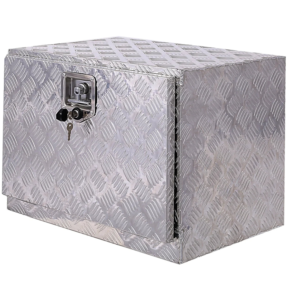 Jarbalai 24 inches Aluminum Tool Box, Truck Bed Tool Box, Outdoor Trailer Pickup Storage Tool Box,  Storage Organizer, Underbody Box w/ Lock Keys, Silver