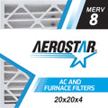 Aerostar 20x20x4   8, Pleated Air Filter, 20 x 20 x 4, Box of 6, Made in the