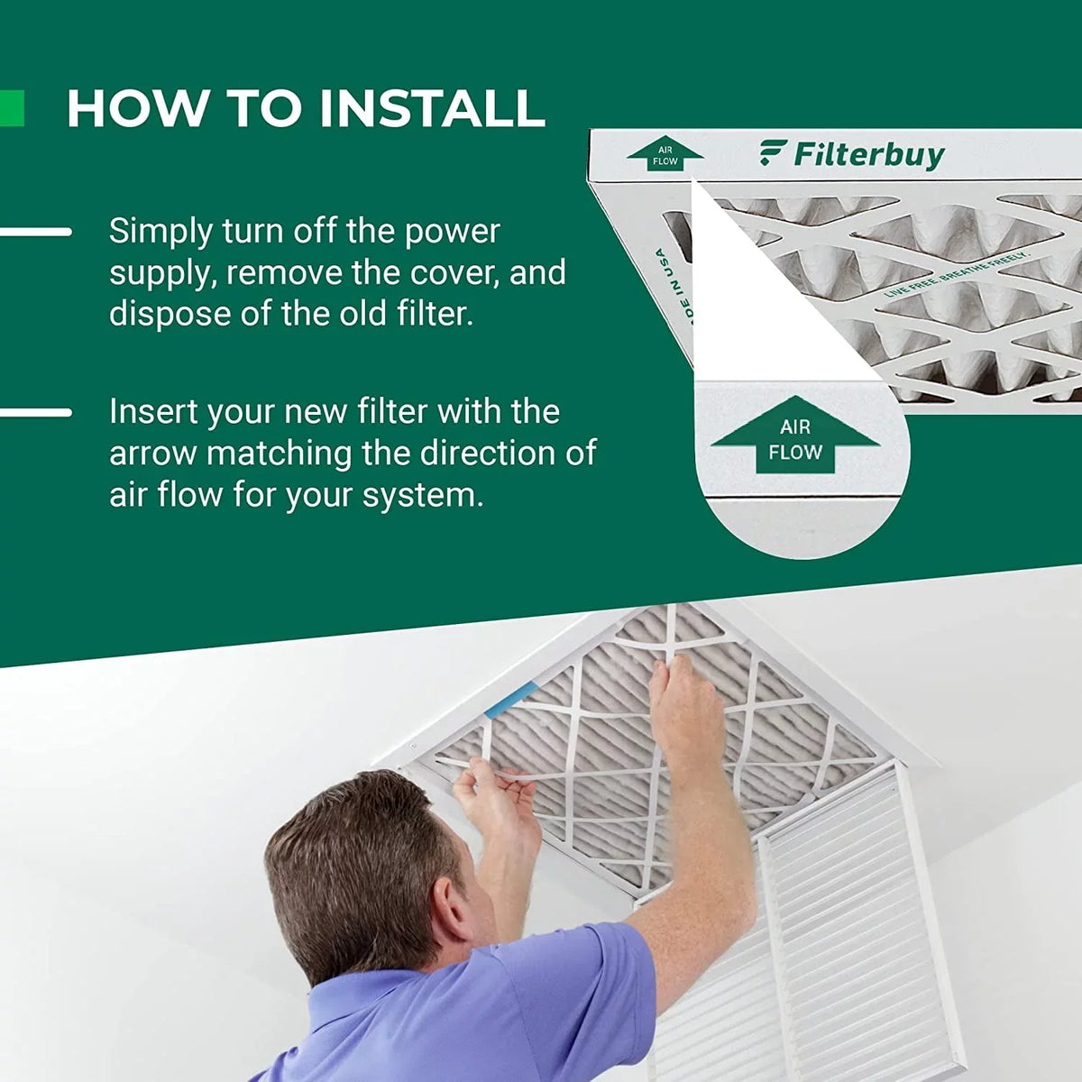 Filterbuy 16x30x4  13 Pleated   Furnace Air Filters (6-Pack)
