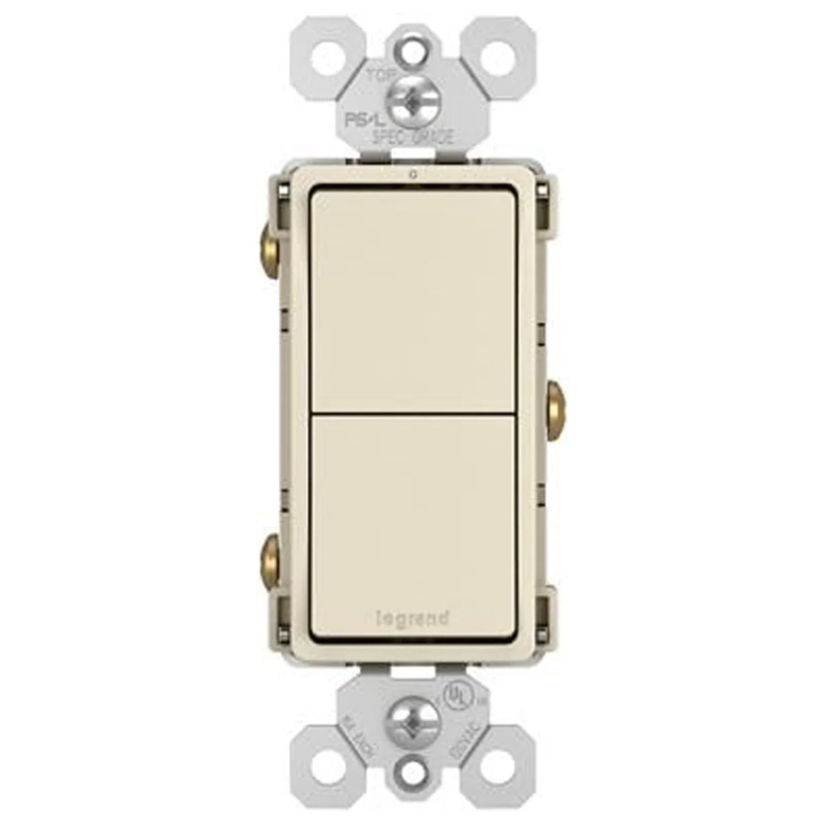 Legrand  Pass & Seymour Radiant 2 Single-Pole Switch, 15A, Light Almond - Quantity 6