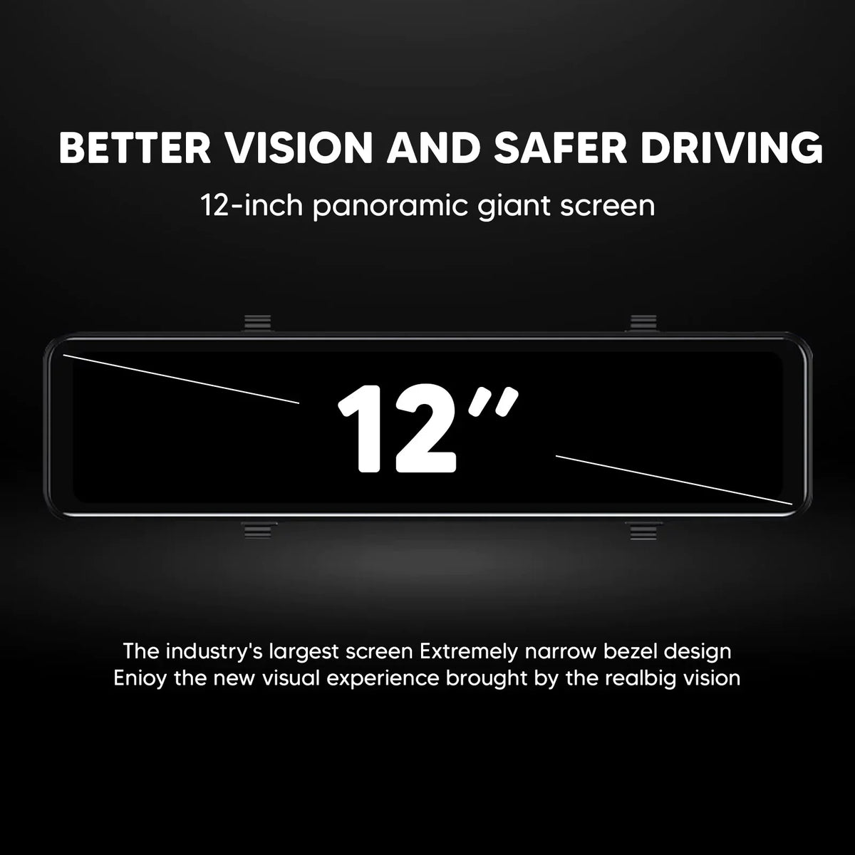 12"Dual Dash Cam  Car Rear View Mirror Camera  Video Recorder Night Kits