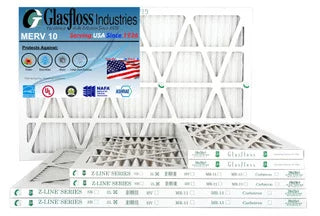 Glasfloss 16x20x1 -  10 -Qty:6 - Furnace Air Filter - Made in  (Actual Size: 15.5 x 19.5x7/8 inch)