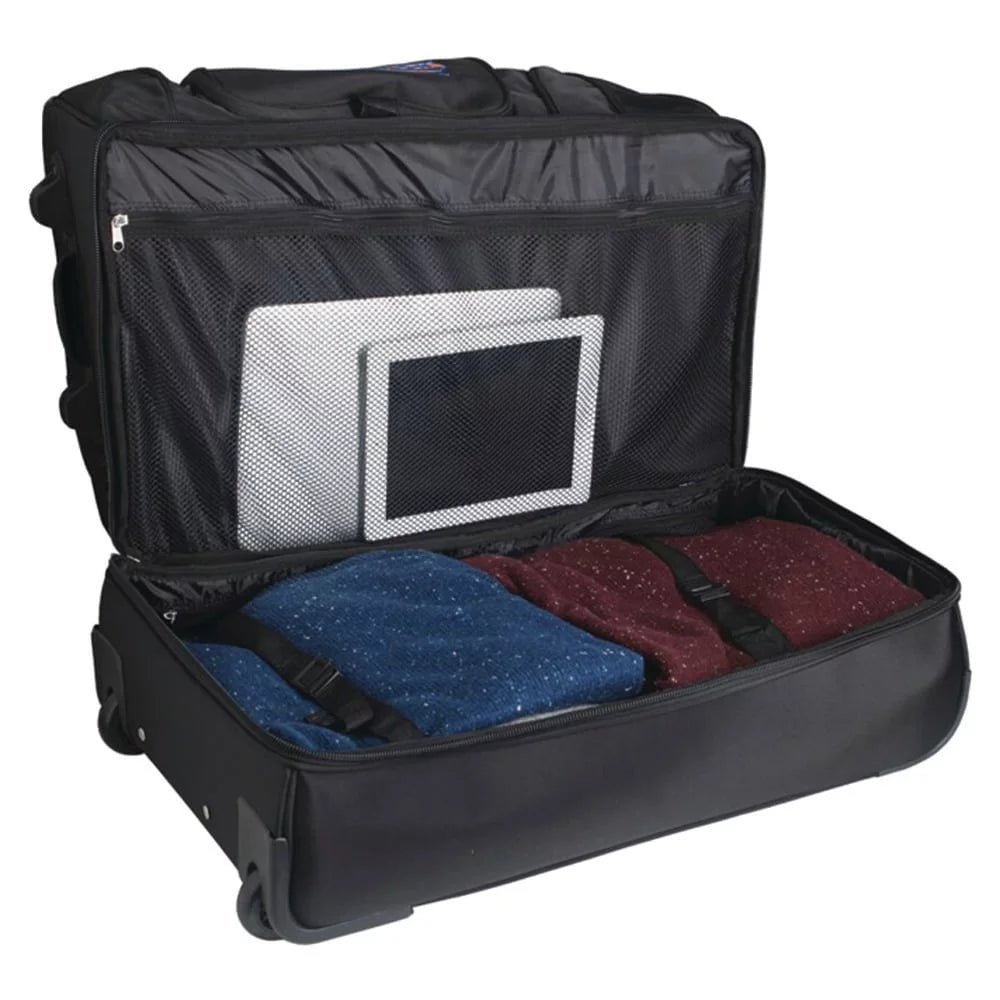 Ohio State Buckeyes Black 27'' 2-Wheel Drop Bottom Rolling Duffel Bag