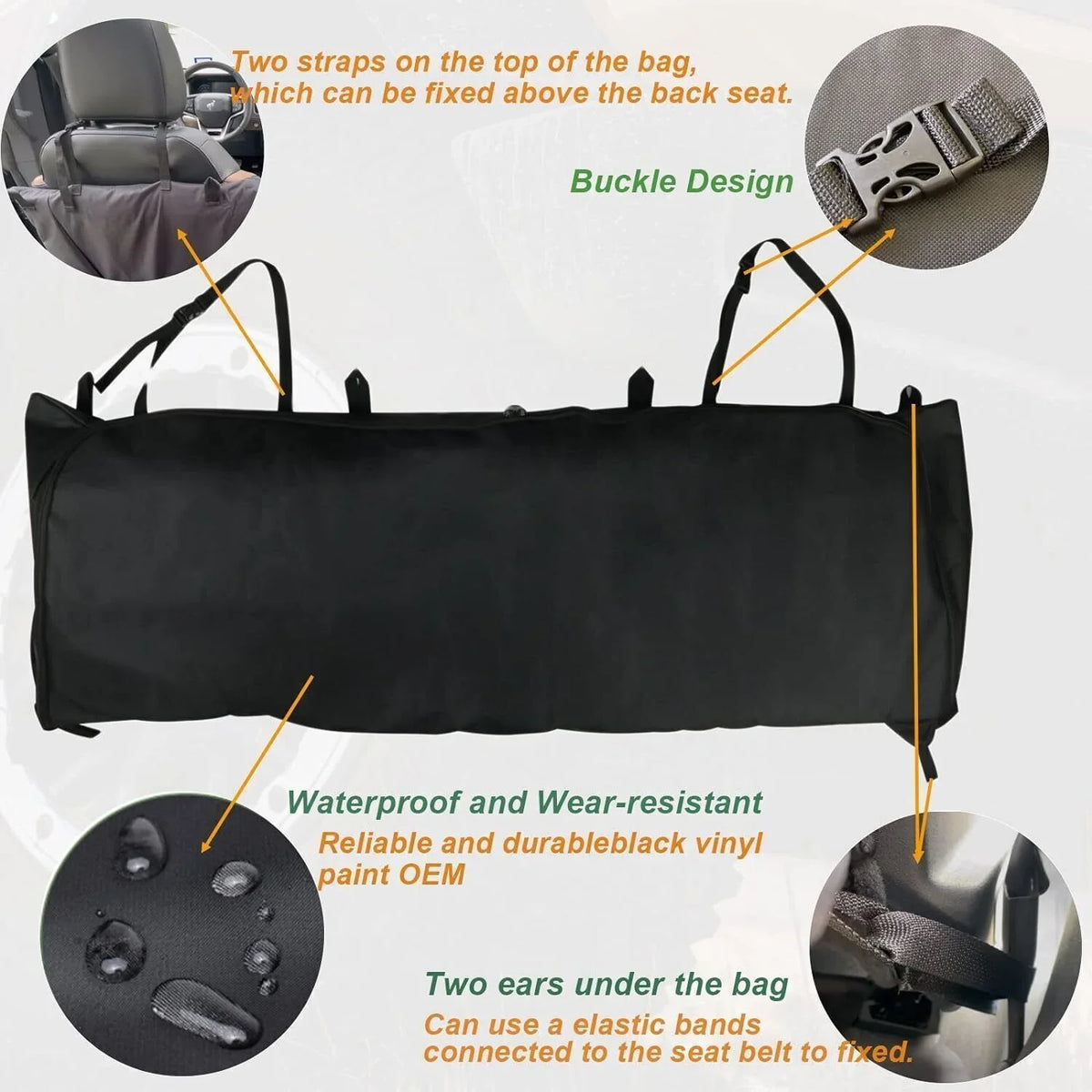 Window Storage Bag Soft Top Organizer 600D for 2021 2022 2023 Ford Bronco 4 Door