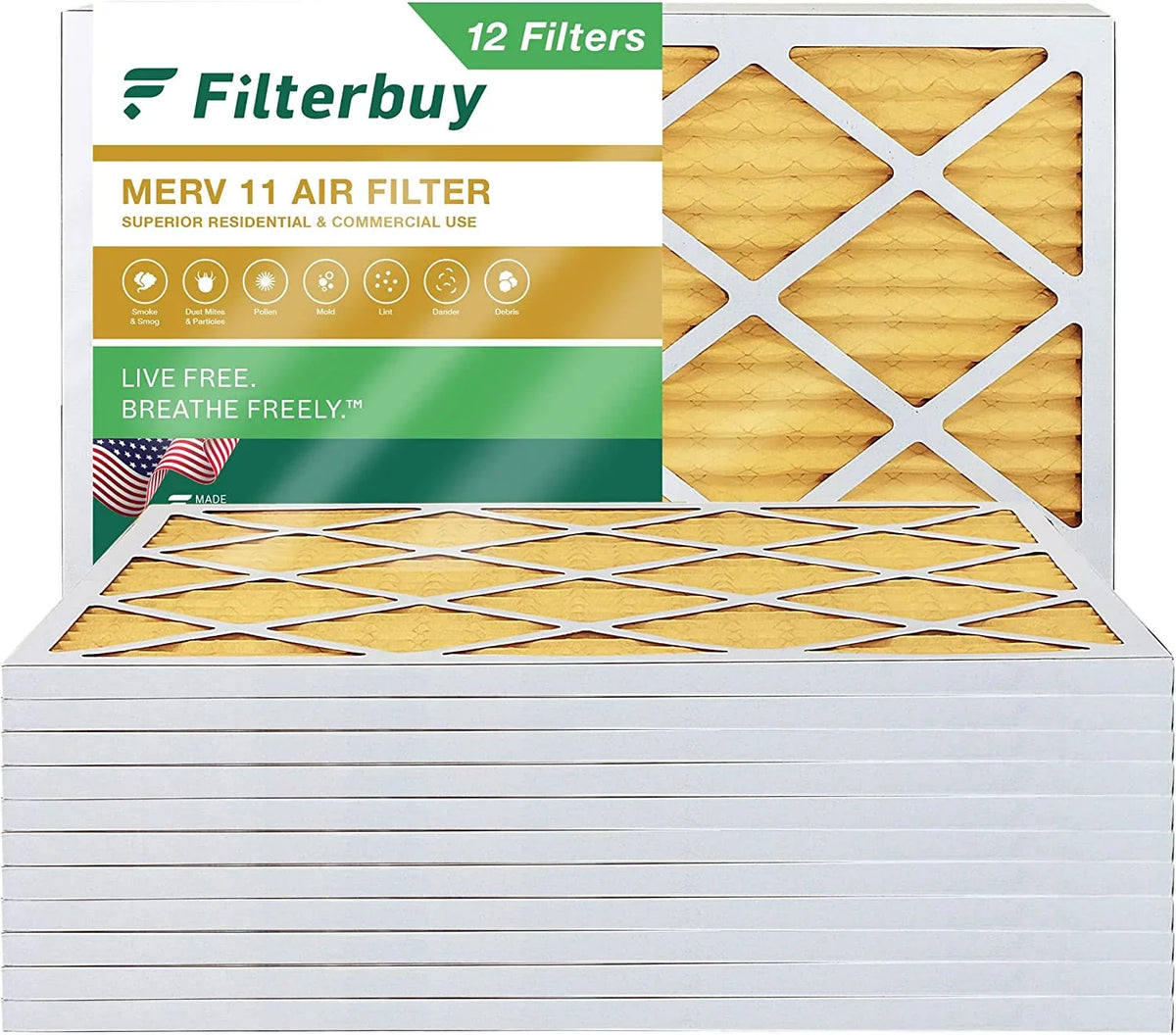 Filterbuy 16x21.5x1  11 Pleated   Furnace Air Filters (12-Pack)