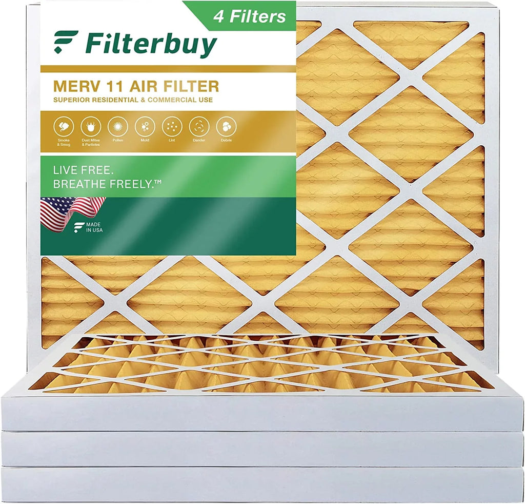 Filterbuy 12x16x2  11 Pleated   Furnace Air Filters (4-Pack)