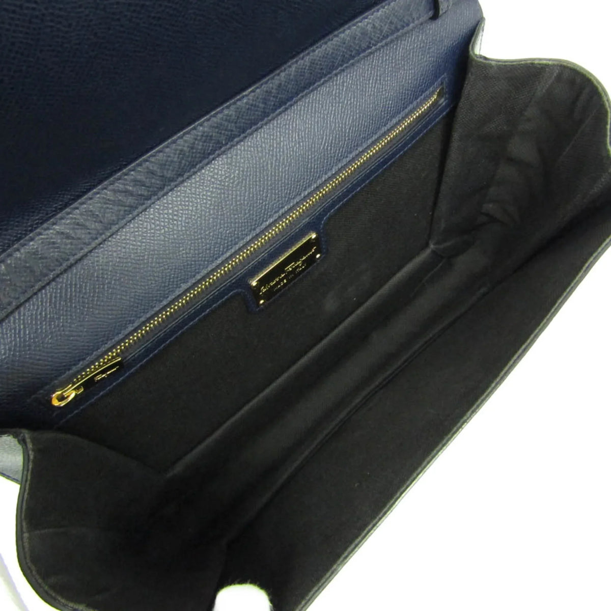 Pre-Owned Salvatore Ferragamo Vara -21 0011 Women's Leather Shoulder Bag Navy (Good)