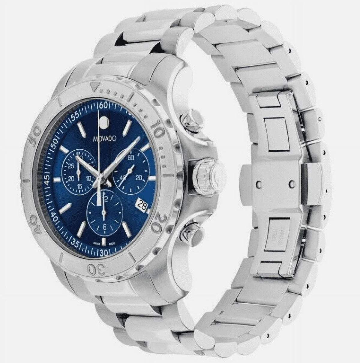 Movado Collection Series 800 Blue Dial Mens /Steel Swiss Made Watch 2600151