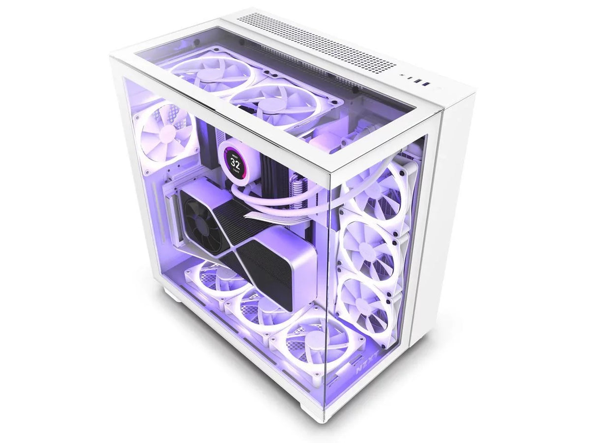 Elite - All White - --01 - Premium Dual-Chamber - Mid-Tower -  Fans - Case