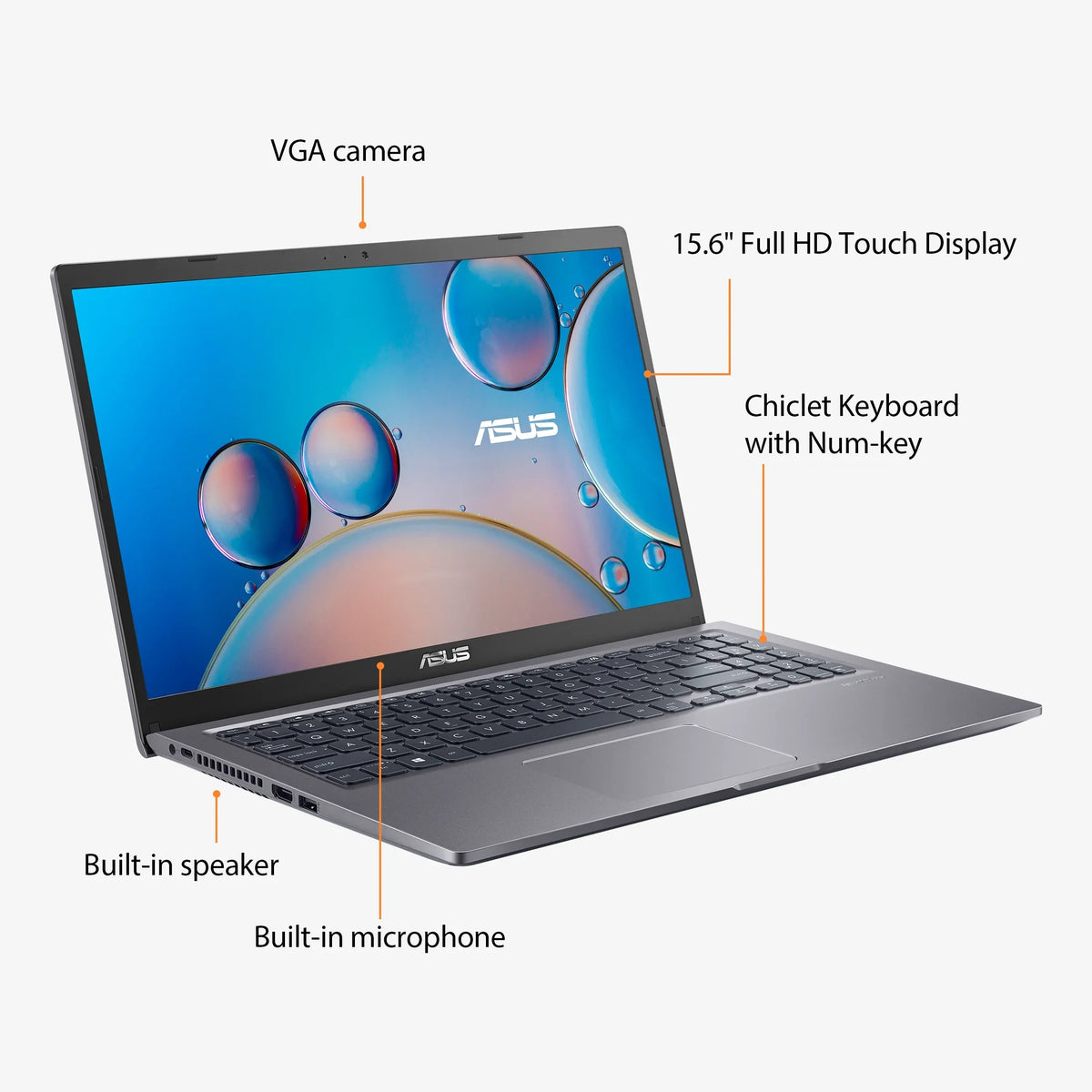 Restored  Vivobook 15.6”  Touch  Laptop, Intel Core i5-1135G7, 8GB, 512GB, Win 11 Home, - (Refurbished)