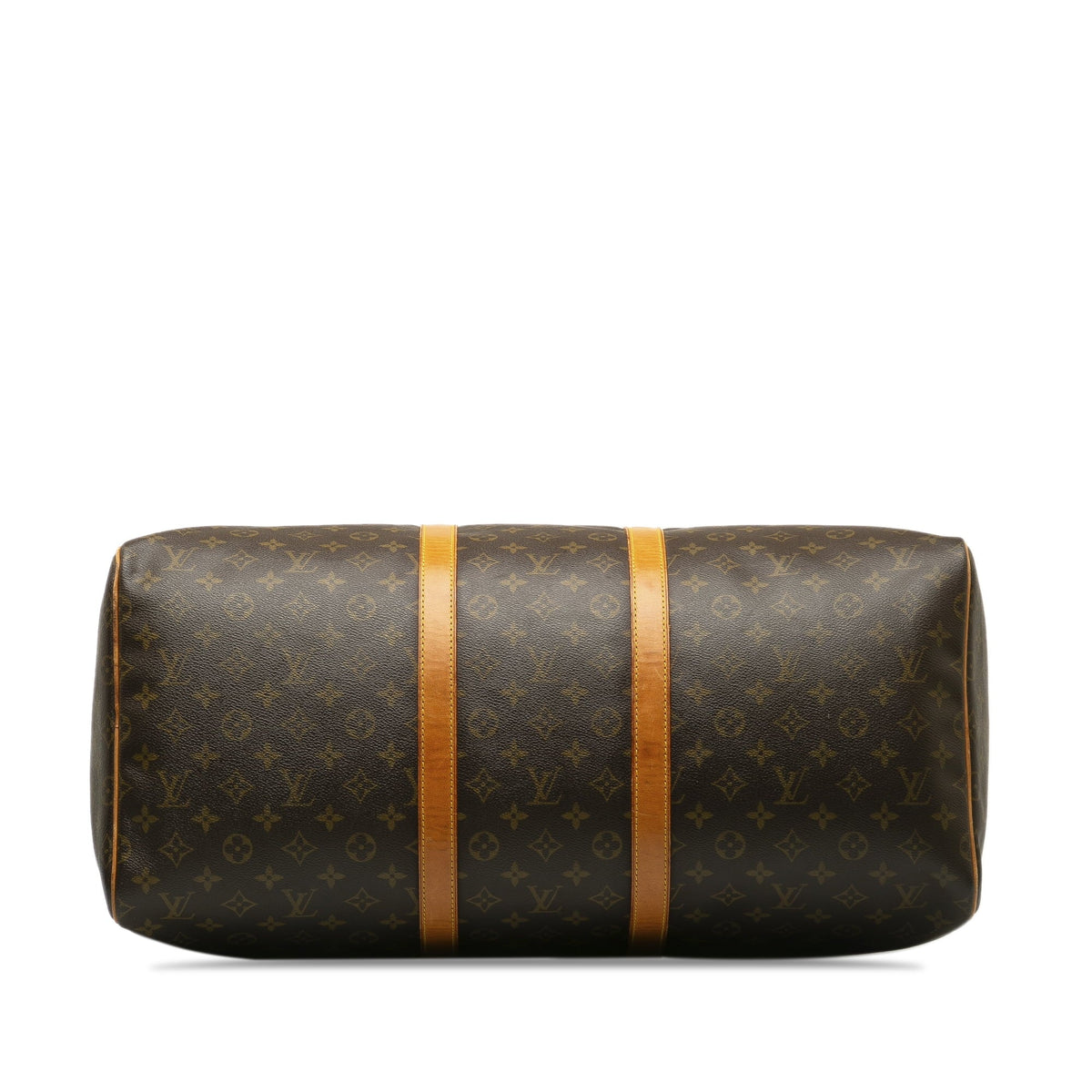 Pre-Owned Authenticated Louis Vuitton Monogram Keepall 55 Canvas Brown Travel Bag WeekenderBag Unisex (Fair)
