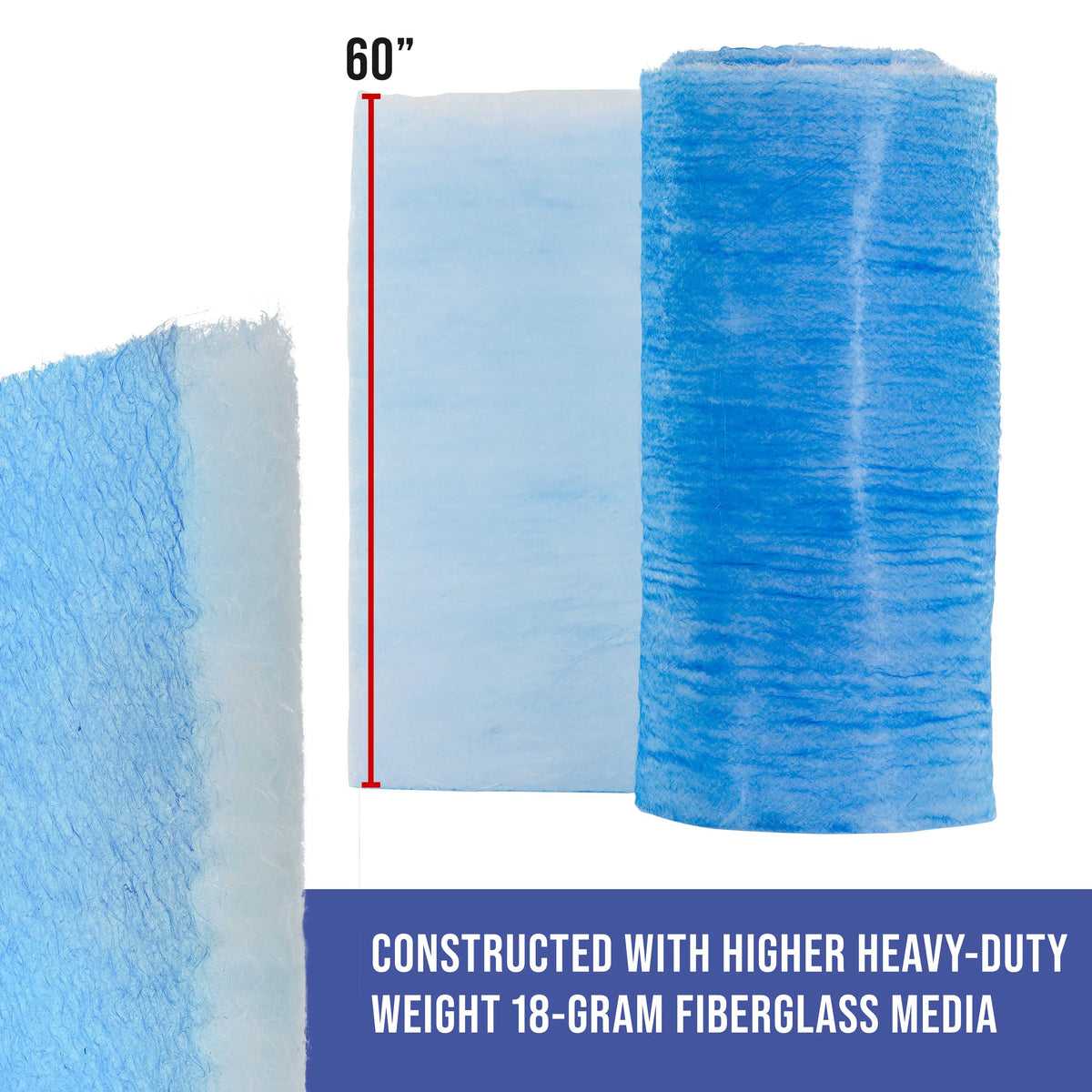 Master Elite Premium Paint Spray Booth Exhaust Filter Roll, 60" x 200' - 18 Gram Heavy-Duty Fiberglass Paint Arrestor - Captures Traps Overspray Paint Particles in Auto Autobody Refinish Booths