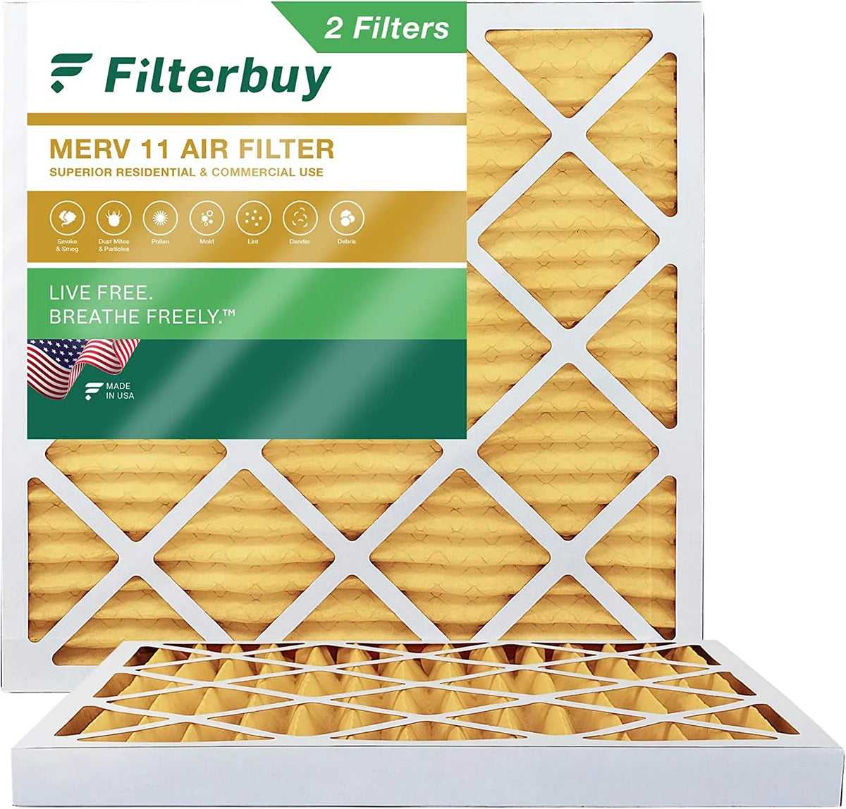 Filterbuy 20x20x2  11 Pleated   Furnace Air Filters (2-Pack)