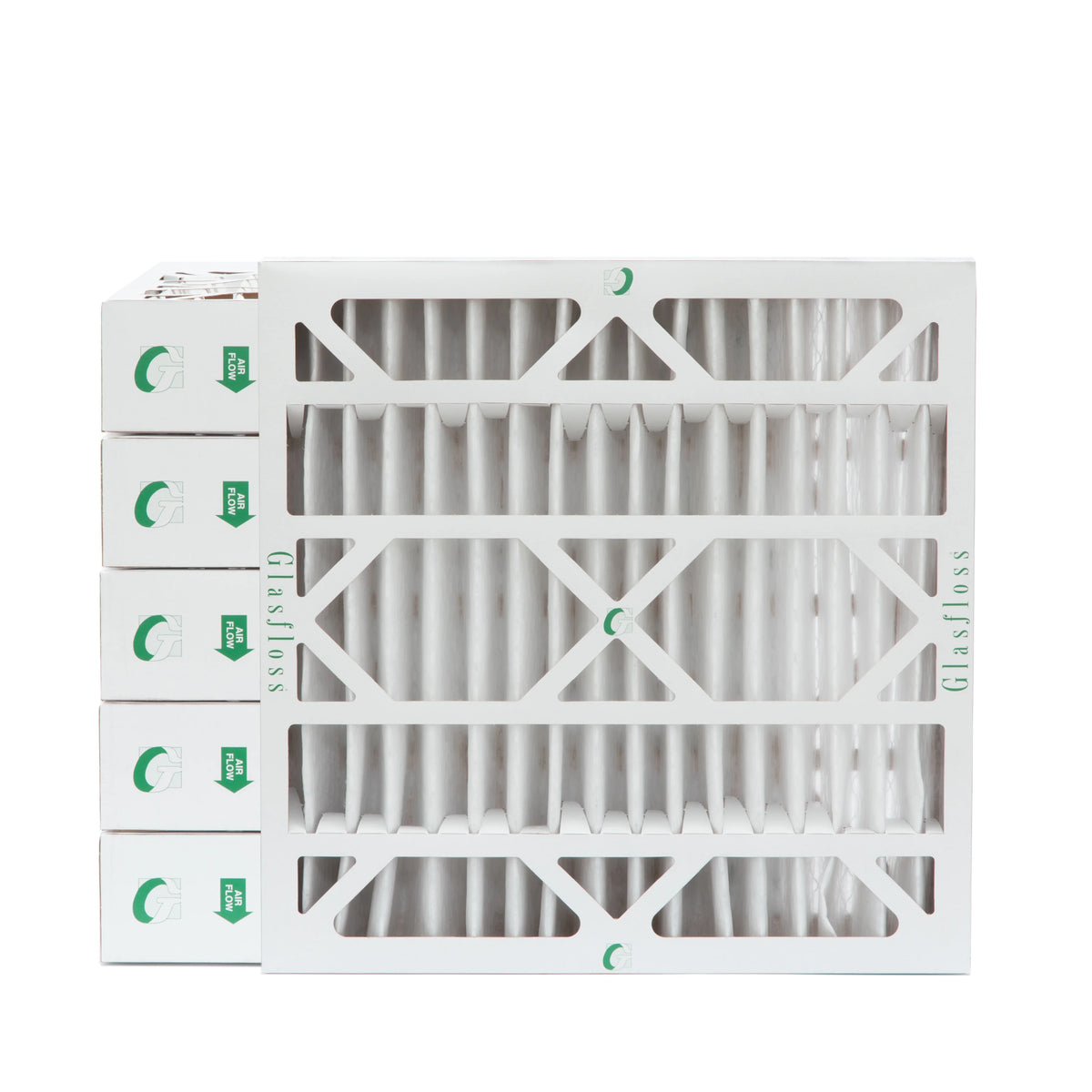 6 Pack of 20x20x4  10 Pleated 4" Inch Air Filters by Glasfloss. Actual Size: 19-1/2 x 19-1/2 x 3-3/4