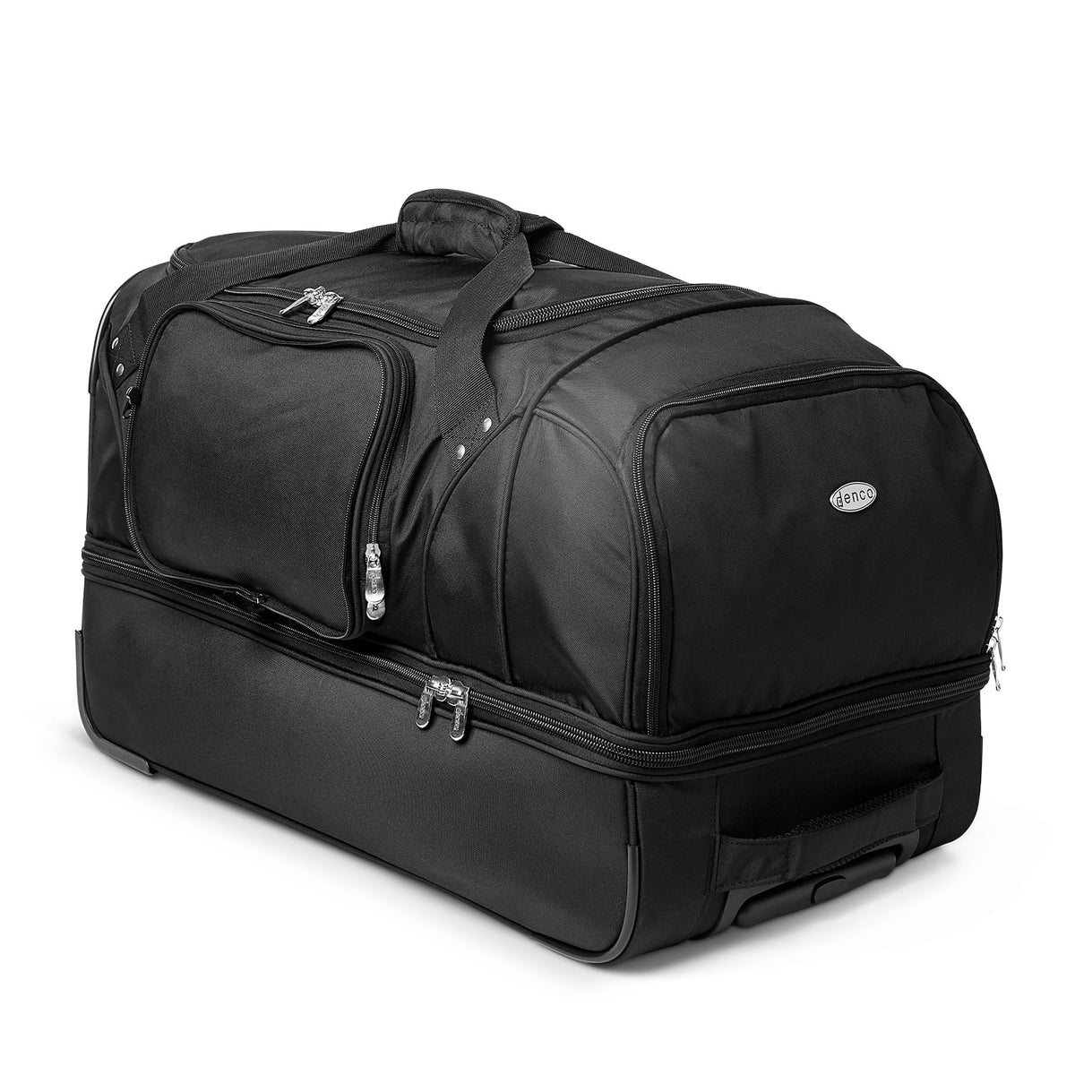 Ohio State Buckeyes Black 27'' 2-Wheel Drop Bottom Rolling Duffel Bag