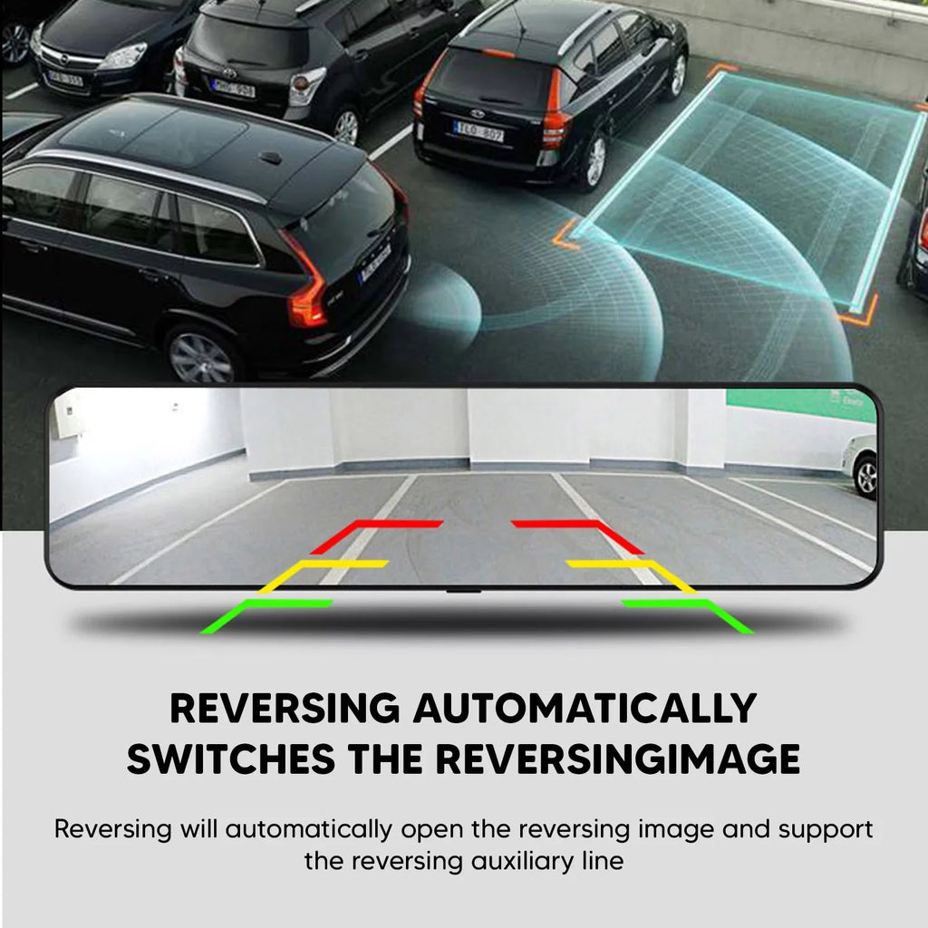 12"Dual Dash Cam  Car Rear View Mirror Camera  Video Recorder Night Kits