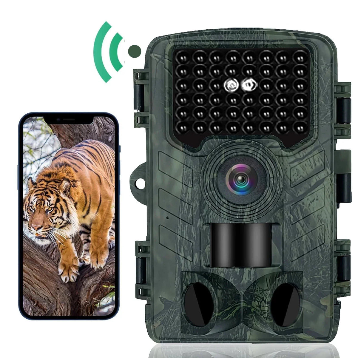 Trail Camera Wifi 4K 48MP Ultra High Definition Game Cameras with Night Vision Motion Activated 120°Wide Camera Lens  Waterproof,Deer Cameras That Send Pictures to Phone(64GB Memory Card)