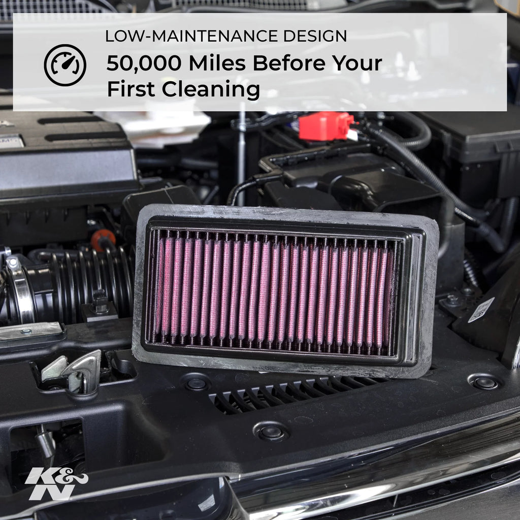 & Engine Air Filter: High Performance, Premium, Washable, Replacement Filter: 2015-2019 Hyundai/Genesis (Genesis Sedan, ), 33-5019