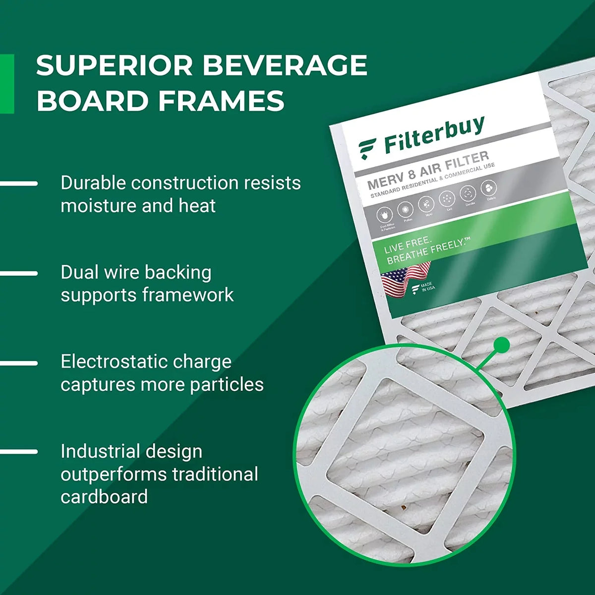 Filterbuy 30x30x1  8 Pleated   Furnace Air Filters (1-Pack)