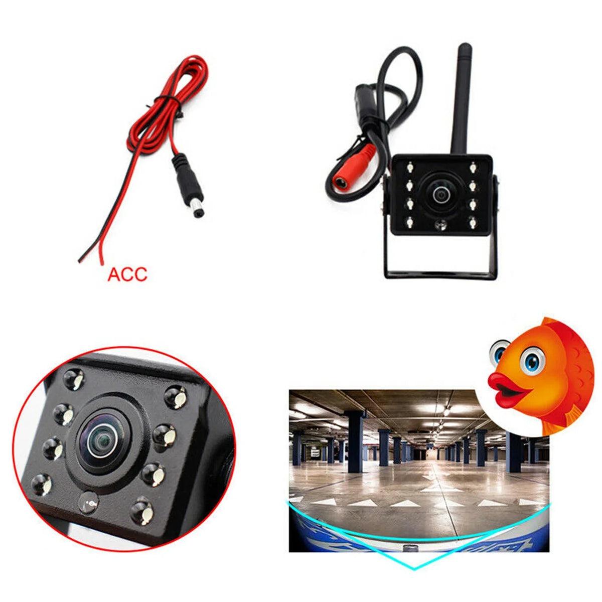 WiFi Wireless Car Rear View Camera Truck Bus 12V~36V Automobile  Reverse  Night Vision Backup Camera,  Waterproof Wireless Reversing Monitor