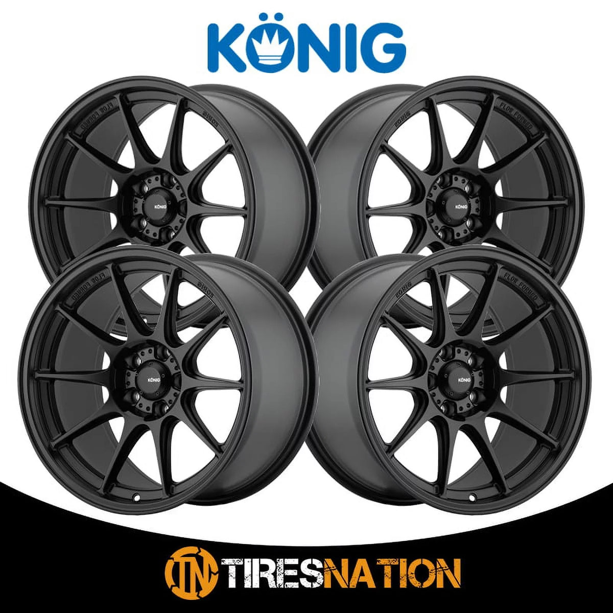 Konig 57B Dekagram 17x8 5x114.3 +40et Semi-Matte Black Wheel
