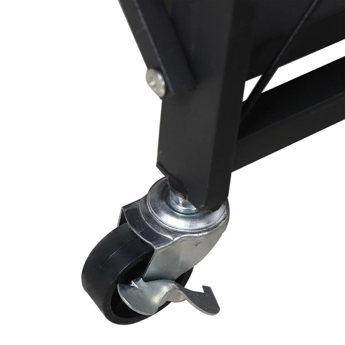 Miumaeov 3-Tier Kitchen Foldable Metal Rolling Trolley Cart Movable Utility Rack Storage Shelves Holder with Wheel (Black)