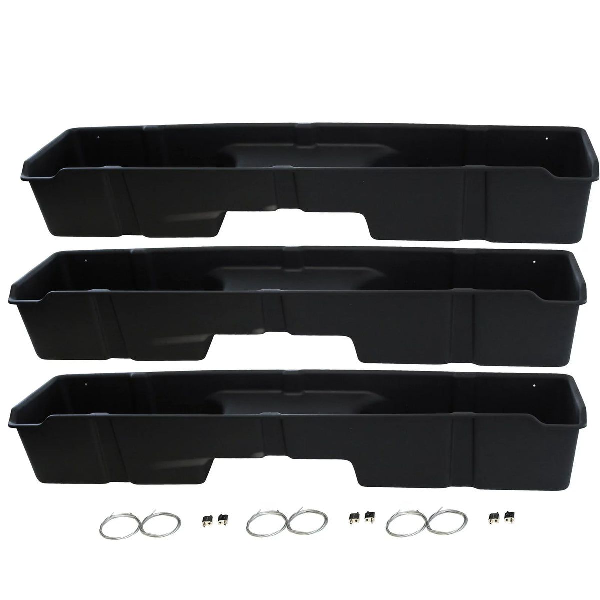 Red Hound Auto 3 Under Seat Storage Boxes Compatible with Chevrolet  Silverado Sierra 1500 2500 3500 1999-2006 Extended Cab Underseat System