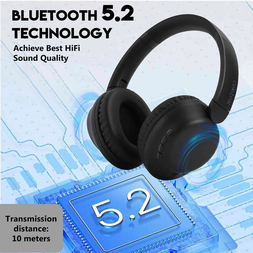 UrbanX  Wireless Bluetooth Stereo Earphones High Resolution Audio Deep Bass Superior Comfort Over The Ear Headphones with Mic for  Desire 628 phone Call Support