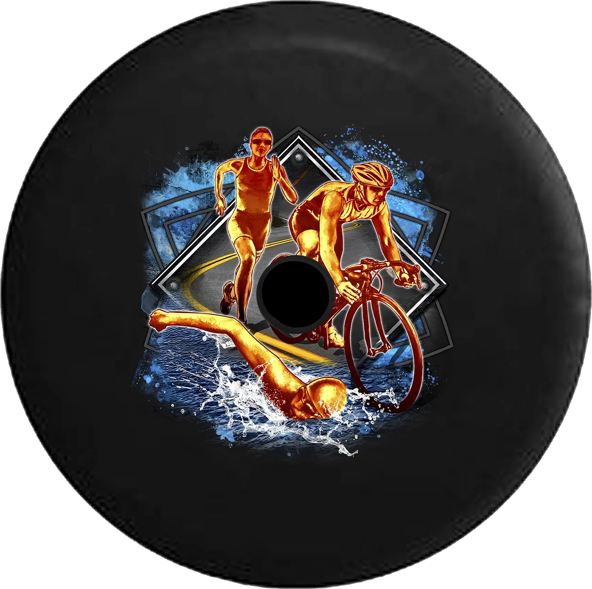 2018 2019 Wrangler  Backup Camera Triathlon Swim Bike Run Athlete Workout Spare Tire Cover for Jeep  32 Inch