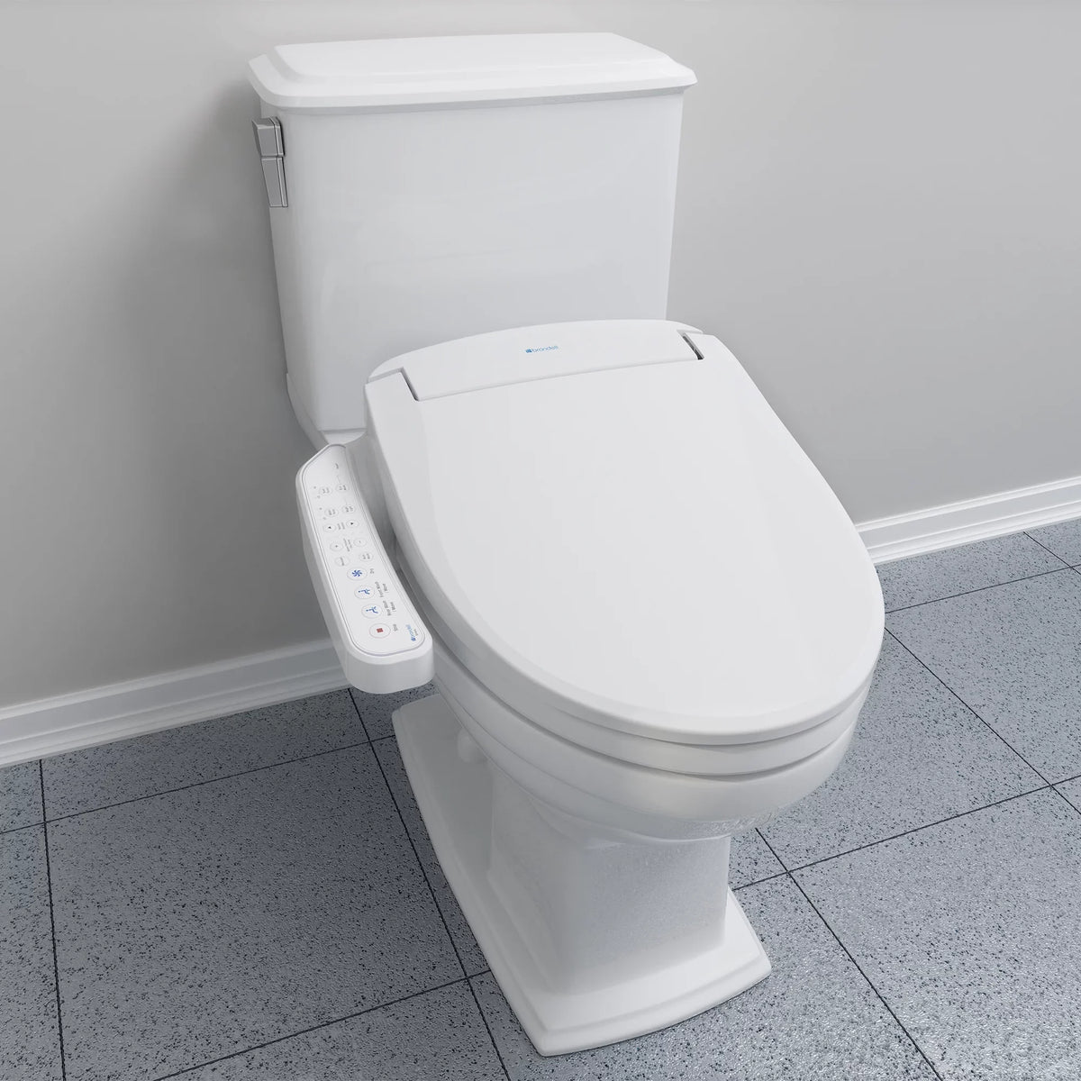 Brondell Swash  Bidet Seat with Sidearm, Dryer and Stainless Steel Nozzle, Round White